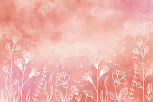 Pink Boho Floral Background Wallpaper