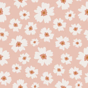 Pink Boho Floral Pattern Wallpaper