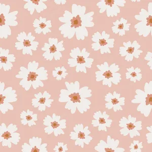 Pink Boho Floral Pattern Wallpaper