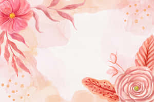 Pink Boho Floral Watercolor Background Wallpaper