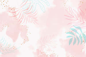 Pink Boho Tropical Background Wallpaper