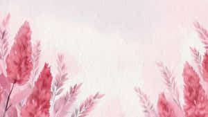 Pink Boho Watercolor Floral Background Wallpaper