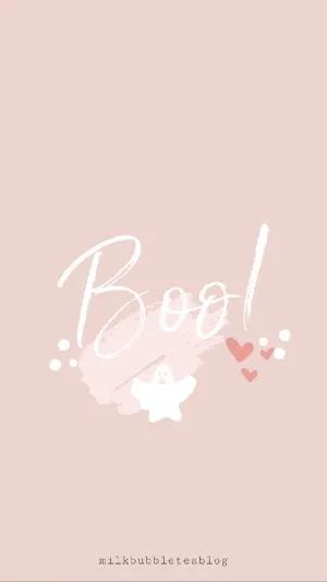 Pink Boo Halloween Aesthetic Wallpaper