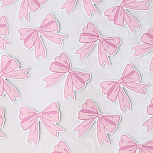 Pink Bow Pattern Background Wallpaper