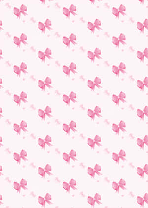 Pink Bow Pattern Background Wallpaper