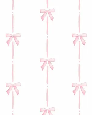 Pink Bow Pattern Background Wallpaper