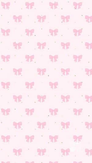 Pink Bow Pattern Background Wallpaper