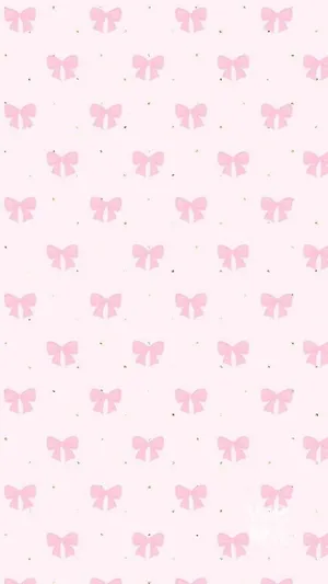 Pink Bow Pattern Background Wallpaper