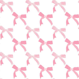 Pink Bow Pattern Background Wallpaper