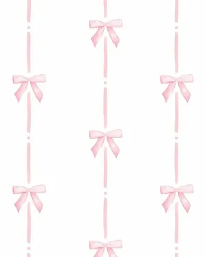 Pink Bow Pattern Background Wallpaper