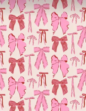 Pink Bow Pattern Background Wallpaper