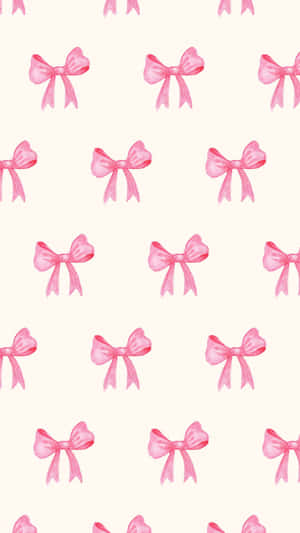 Pink Bow Pattern Background Wallpaper