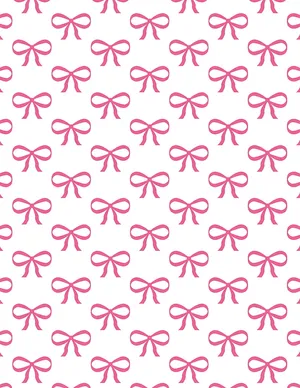 Pink Bow Pattern Background Wallpaper