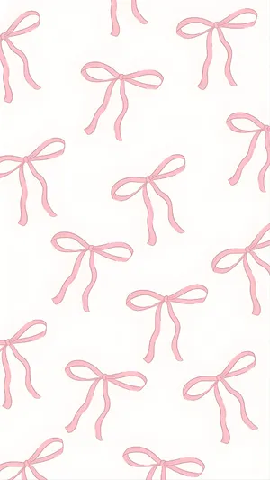 Pink Bow Pattern Wallpaper