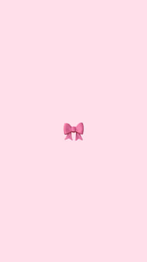 Pink Bow Simple Background Wallpaper