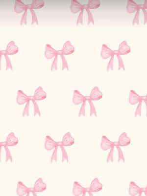 Pink Bows Pattern Background Wallpaper
