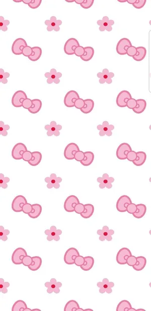Pink Bowsand Flowers Pattern Wallpaper