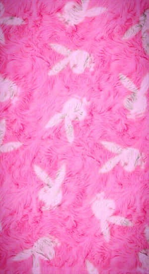 Pink Bunny Plush Texture Wallpaper