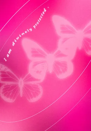 Pink Butterfly Aura Protection Wallpaper