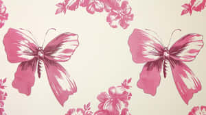 Pink Butterfly Pattern Wallpaper Wallpaper