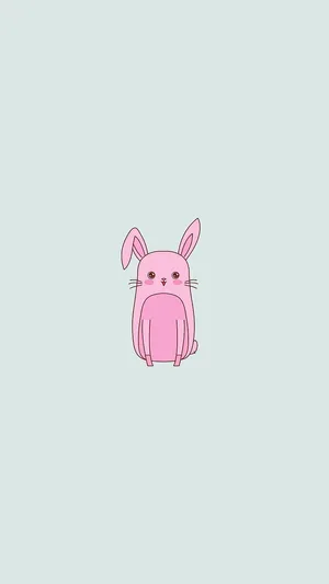 Pink Cartoon Bunny Aesthetic Wallpaper