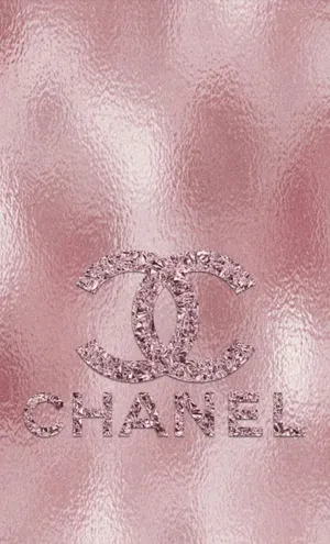 Pink Chanel Logo With Rose Gold Wallpaper