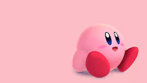 Pink Character Kirby Sitting Wallpaper