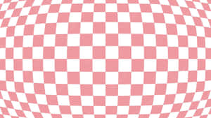 Pink Checkered Sphere Illusion Wallpaper