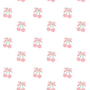 Pink Cherry Pattern Background Wallpaper