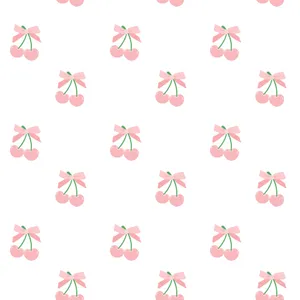 Pink Cherry Pattern Background Wallpaper