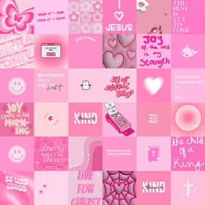 Pink Christian Inspirational Collage Wallpaper