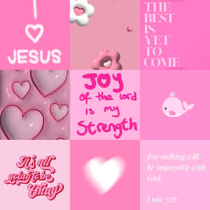 Pink Christian Inspirational Collage Wallpaper