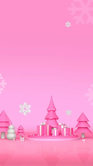Pink Christmas Aesthetic Background Wallpaper