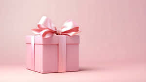 Pink Christmas Bow Gift Wallpaper
