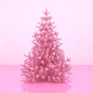 Pink Christmas Tree Aesthetic.jpg Wallpaper