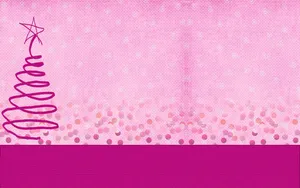 Pink Christmas Tree Scribble Wallpaper