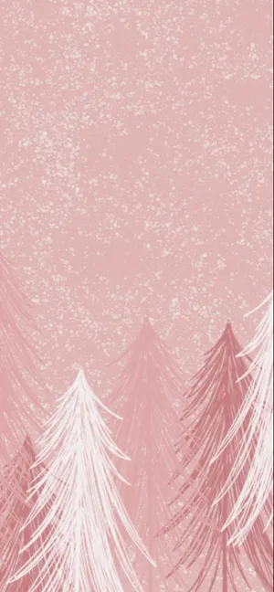 Pink Christmas Trees Aesthetic Background Wallpaper
