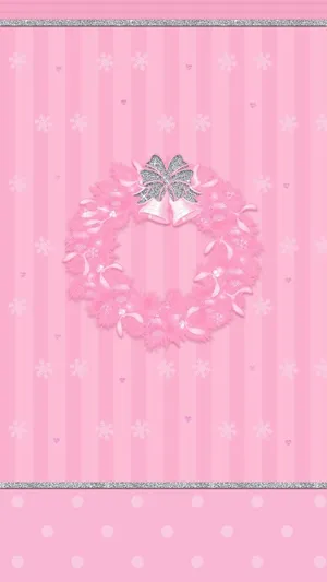 Pink Christmas Wreath Art Wallpaper