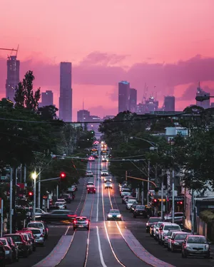 Pink City Highway Wallpaper