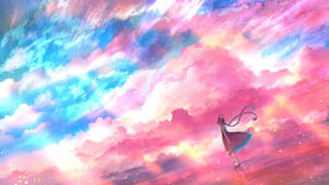 Pink Cloud Illustration Wallpaper