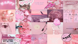 Pink Collage Desktop Wallpaper Wallpaper