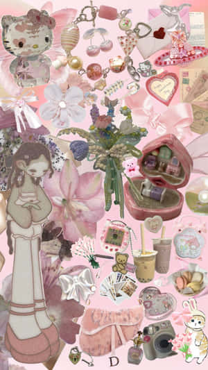 Pink Coquette Aesthetic Collage Wallpaper