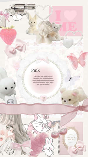 Pink Coquette Collage Wallpaper