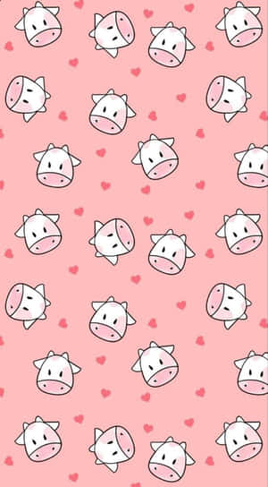 Pink Cow Pattern Wallpaper Wallpaper