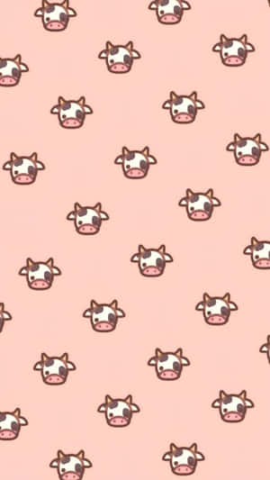 Pink Cow Pattern Wallpaper Wallpaper