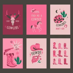 Pink Cowgirl Aesthetic Collage Wallpaper