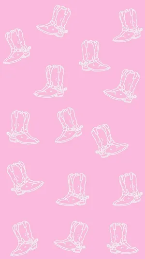 Pink Cowgirl Boots Pattern Wallpaper