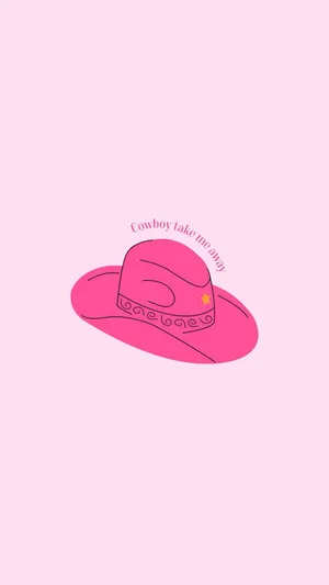 Pink Cowgirl Hat Aesthetic Wallpaper Wallpaper
