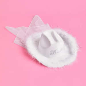 Pink Cowgirl Hat Bridal Design Wallpaper