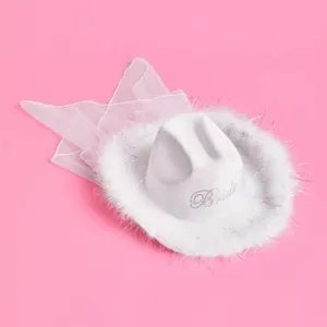 Pink Cowgirl Hat Bridal Design Wallpaper